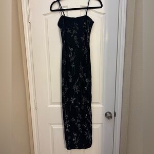 Perseption XS Black Flowered Dress